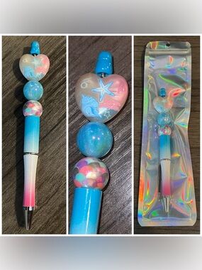 Ocean vibes beaded pen